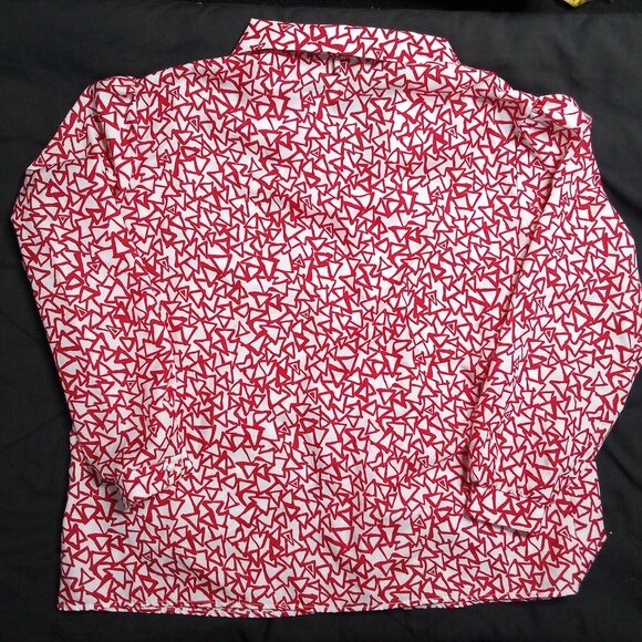 Vintage Stacey Michaels Triangles Polyester Disco Shirt - Picture 4 of 4